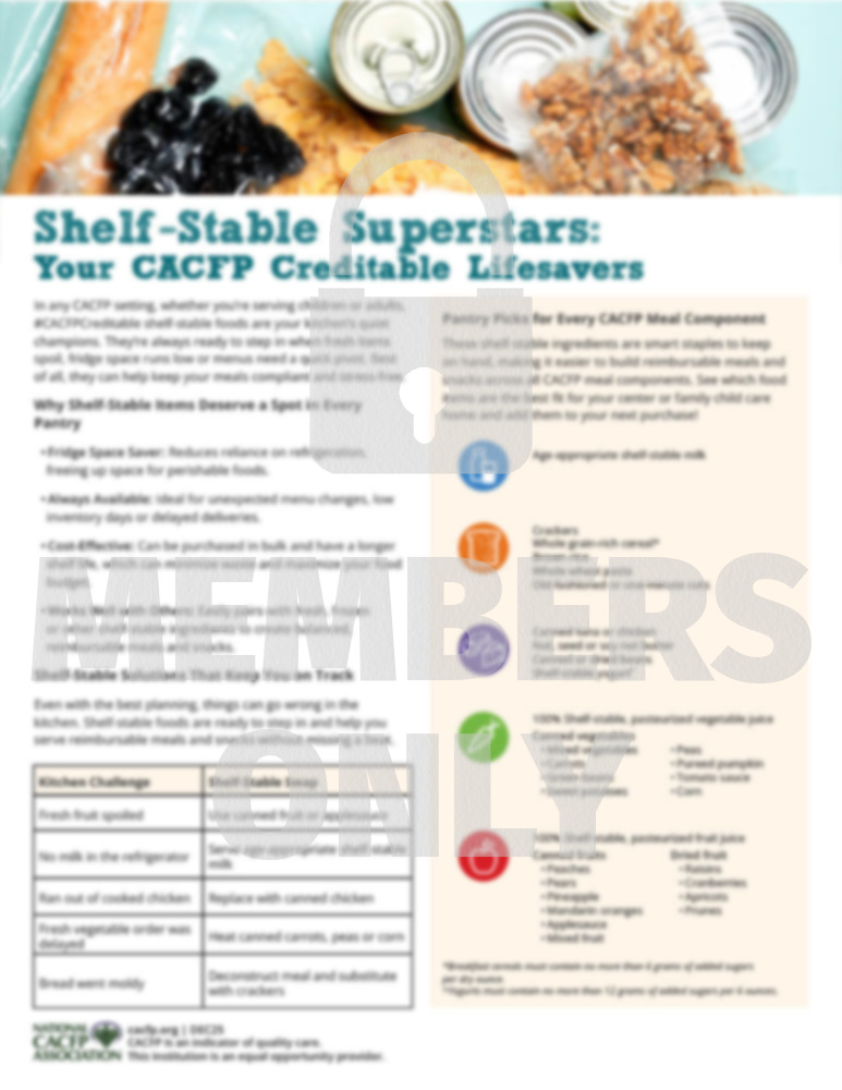 Shelf Stable Superstars cacfp.org Blur